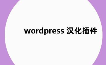 wordpress 汉化插件